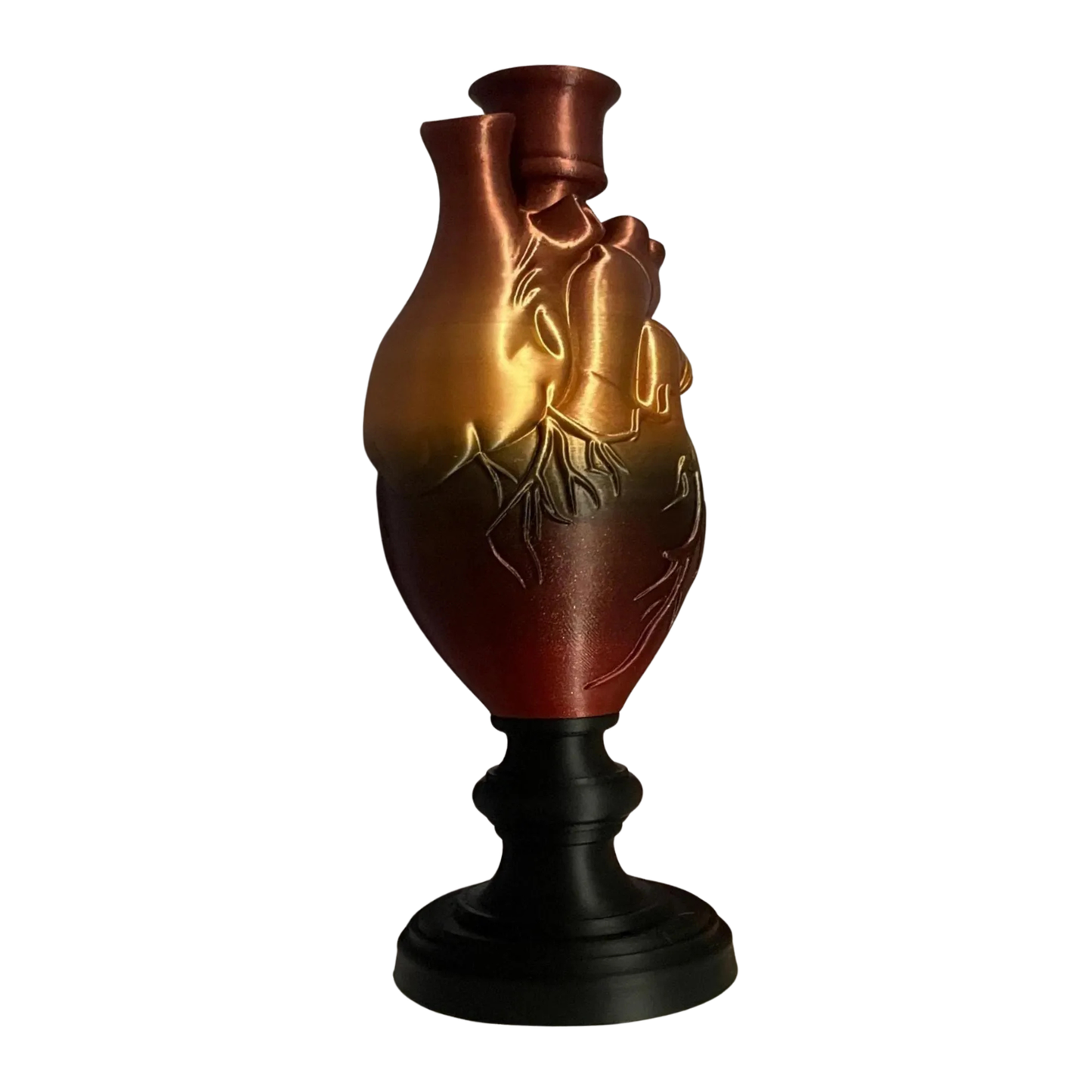Anatomical Heart Candle Holder – Gothic Decor in Black, Gold, Burgundy & Bronze | Dark Romance Shelf Accent | Occult Home Gift