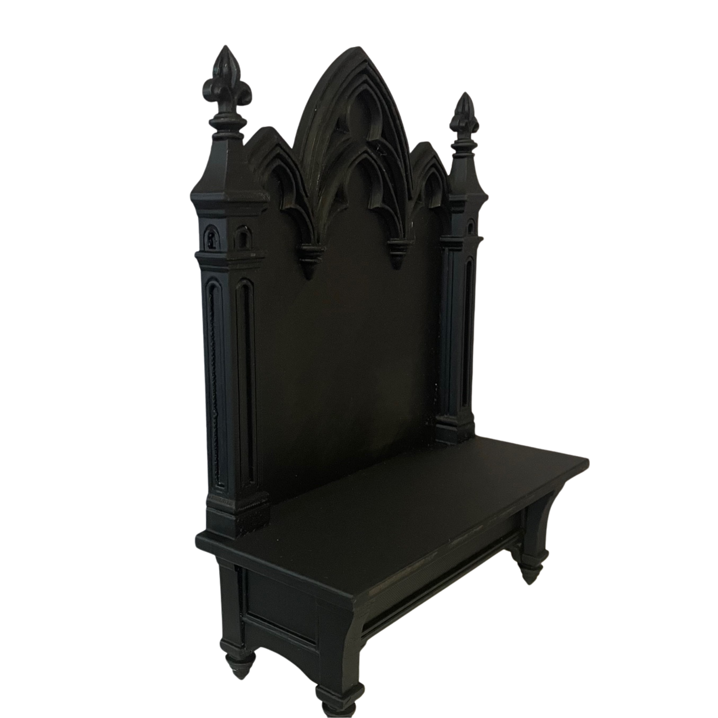 Gothic Cathedral Mini Shelf – Dark Altar Display for Jewelry, Crystals, or Witchy Decor – Black 3D Printed Occult Shelf