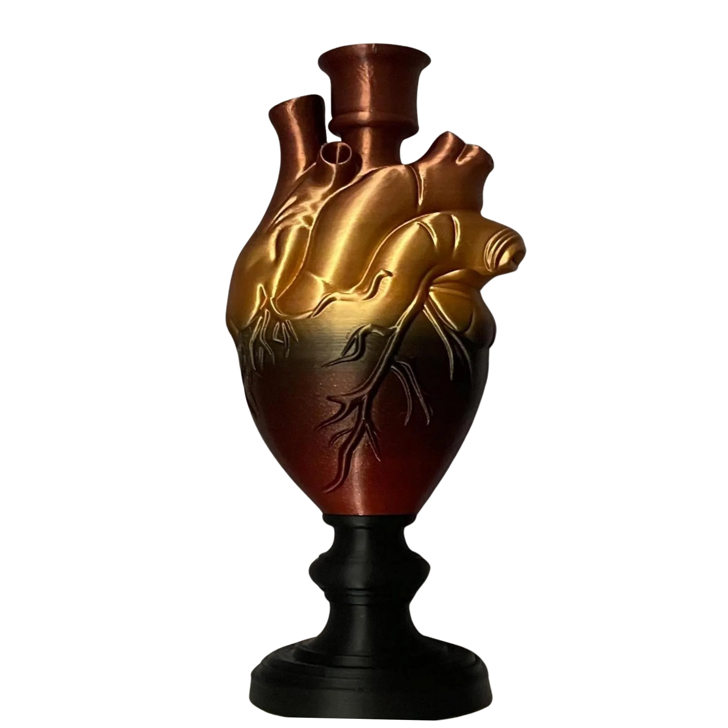 Anatomical Heart Candle Holder – Gothic Decor in Black, Gold, Burgundy & Bronze | Dark Romance Shelf Accent | Occult Home Gift