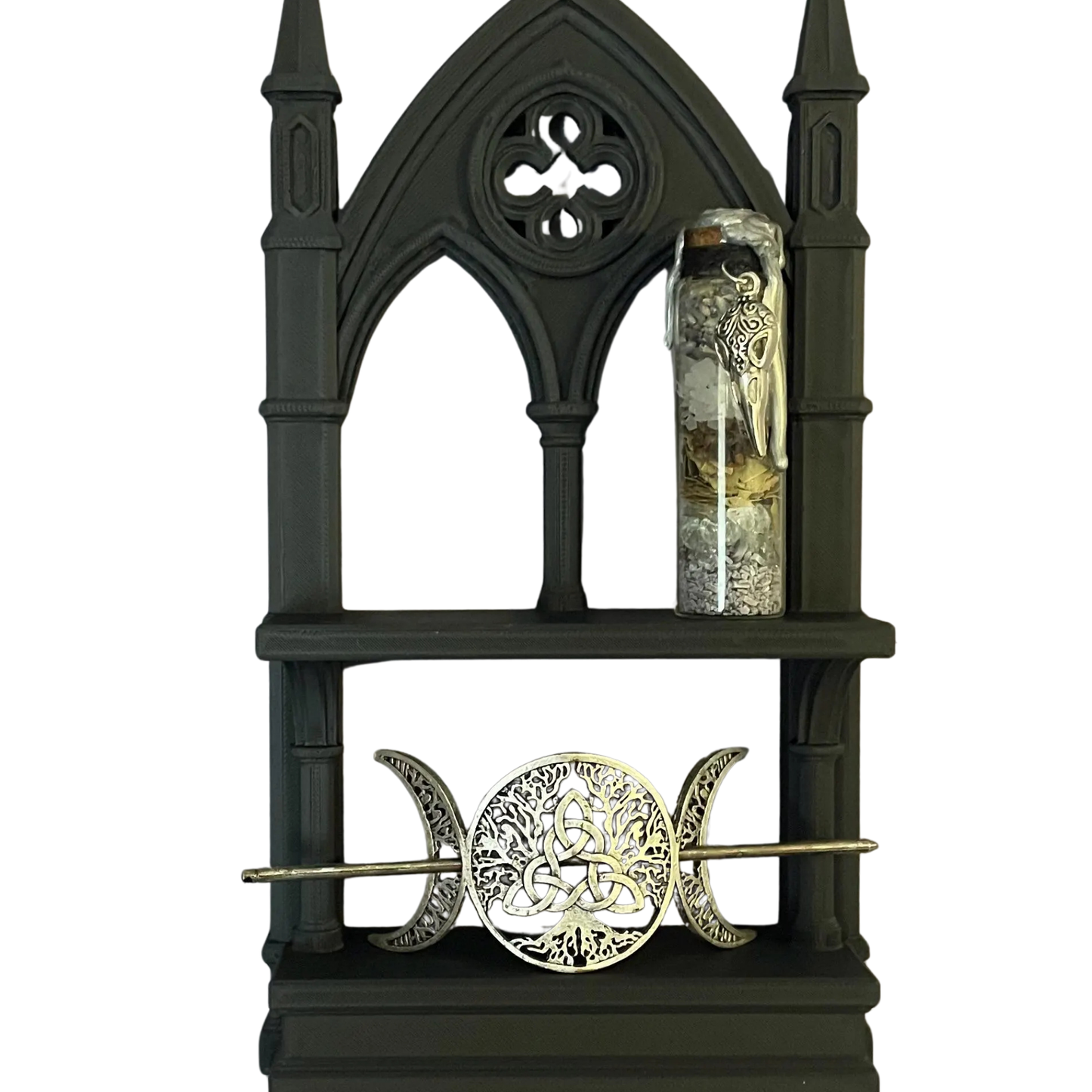 Gothic Cathedral Mini Shelf for Crystals, Tarot, and Witchy Decor