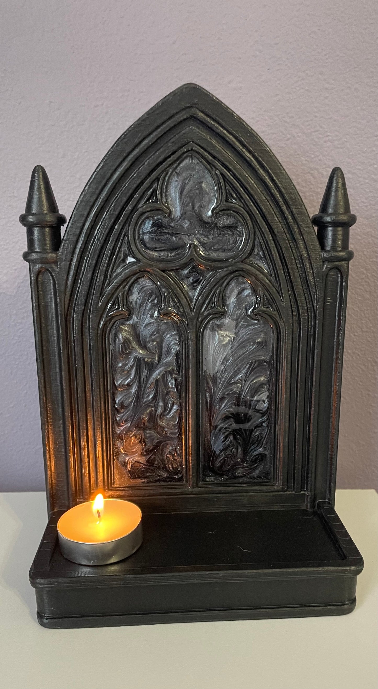 Gothic Cathedral Mini Shelf – Dark Altar Display for Jewelry, Crystals, or Witchy Decor Occult Shelf