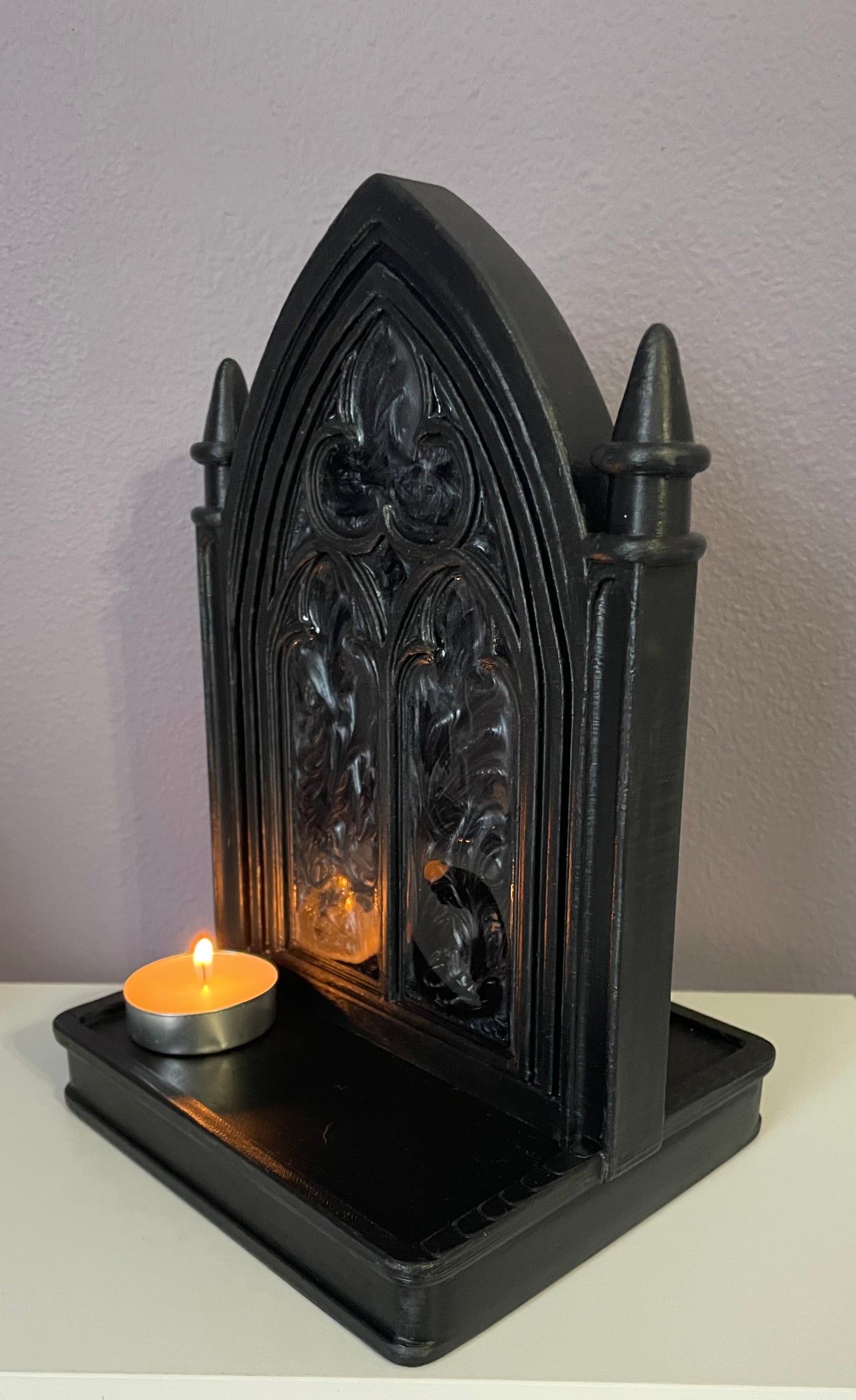Gothic Cathedral Mini Shelf – Dark Altar Display for Jewelry, Crystals, or Witchy Decor Occult Shelf