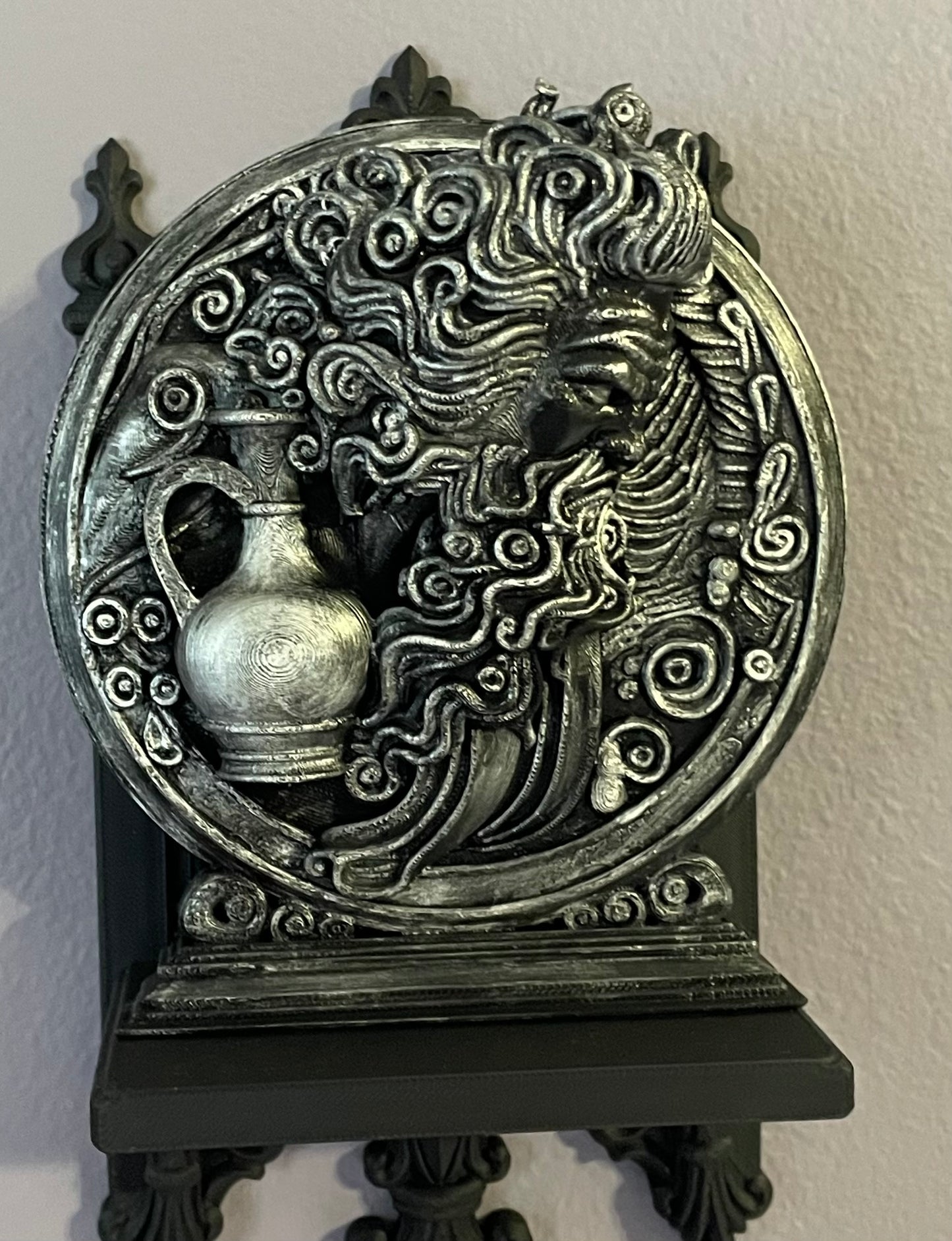 Gothic Zodiac Sign Statue: Black & Silver Astrology Home Decor