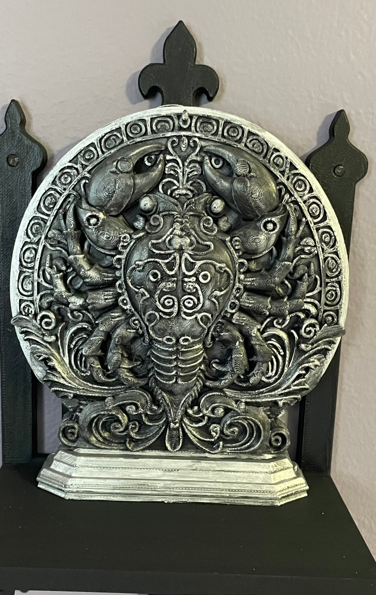 Gothic Zodiac Sign Statue: Black & Silver Astrology Home Decor