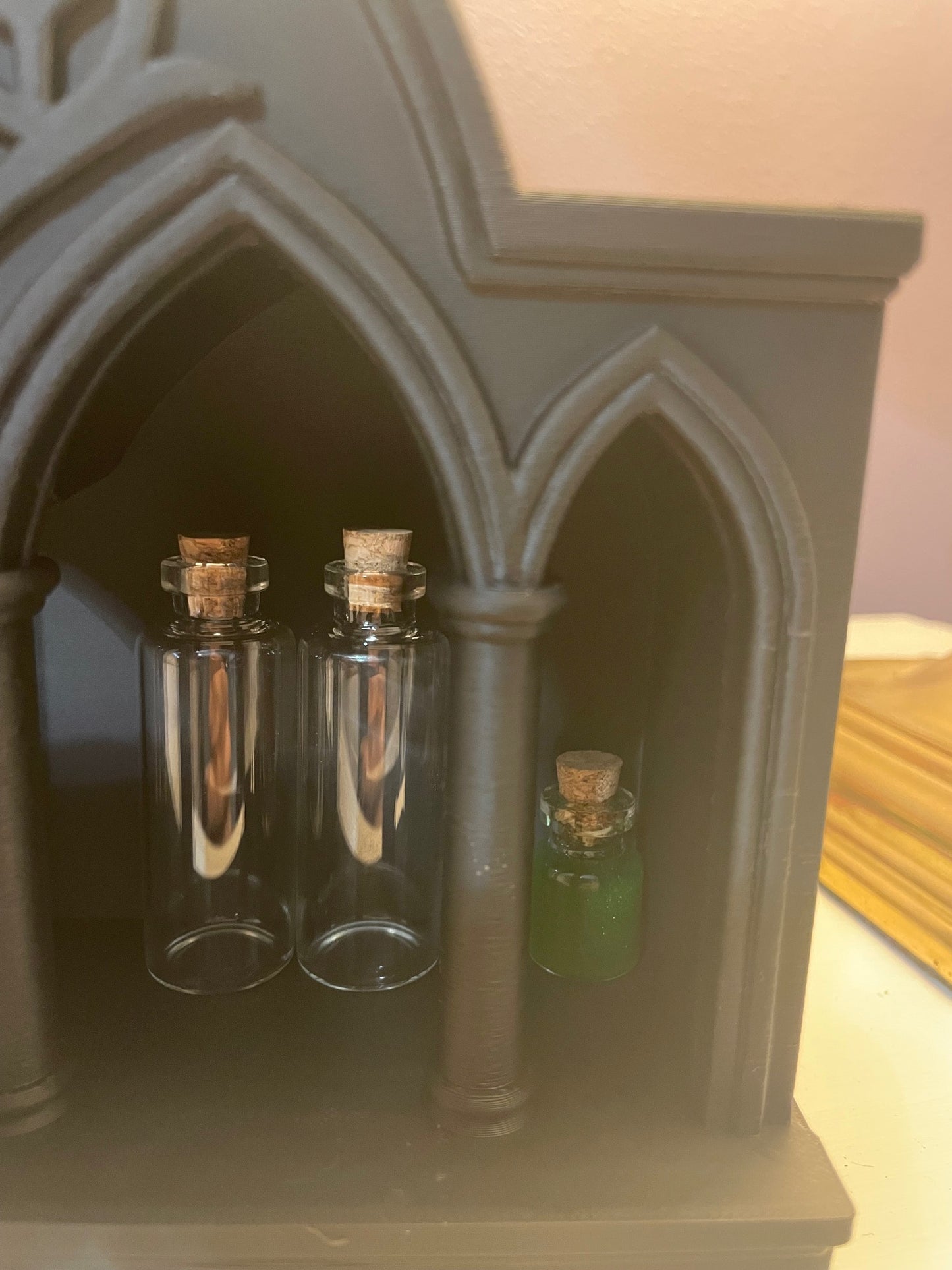 Gothic Desktop Altar Shelf | Mini Apothecary Bottle Display | Witchy Gothic Home Décor