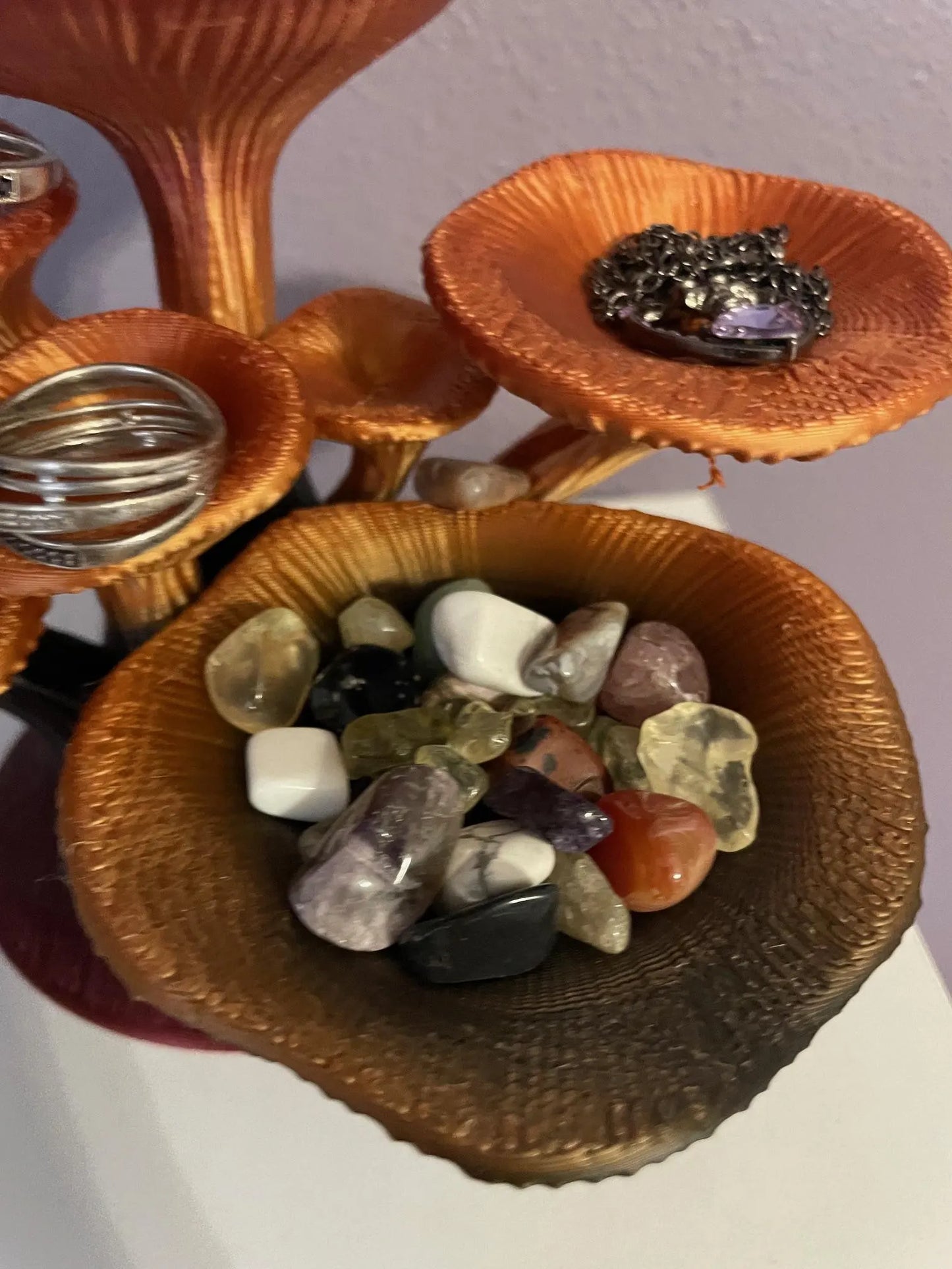 Enchanted Mushroom Ring Holder – Gothic Altar Jewelry Stand, Witchy Woodland Decor