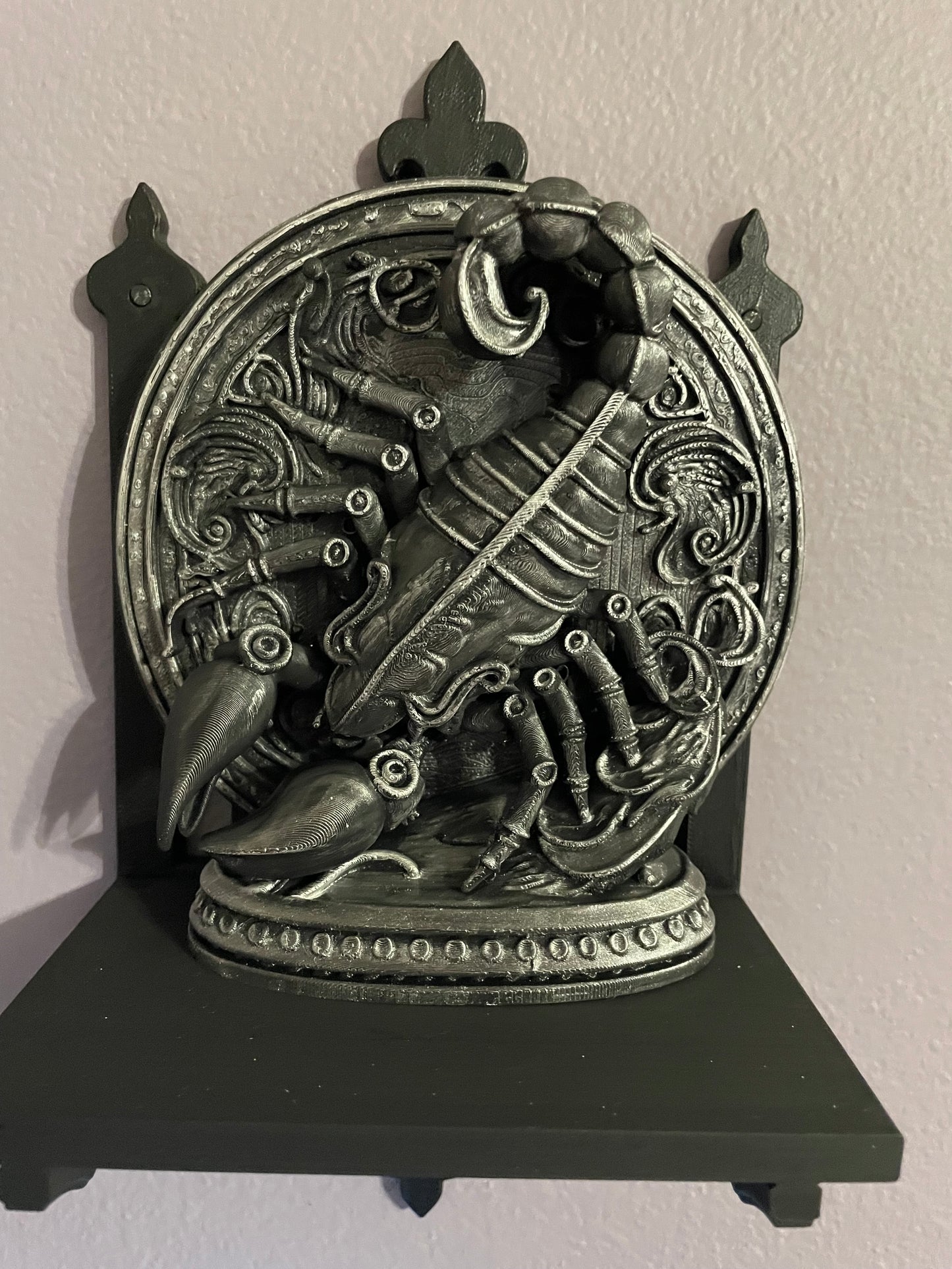 Gothic Zodiac Sign Statue: Black & Silver Astrology Home Decor