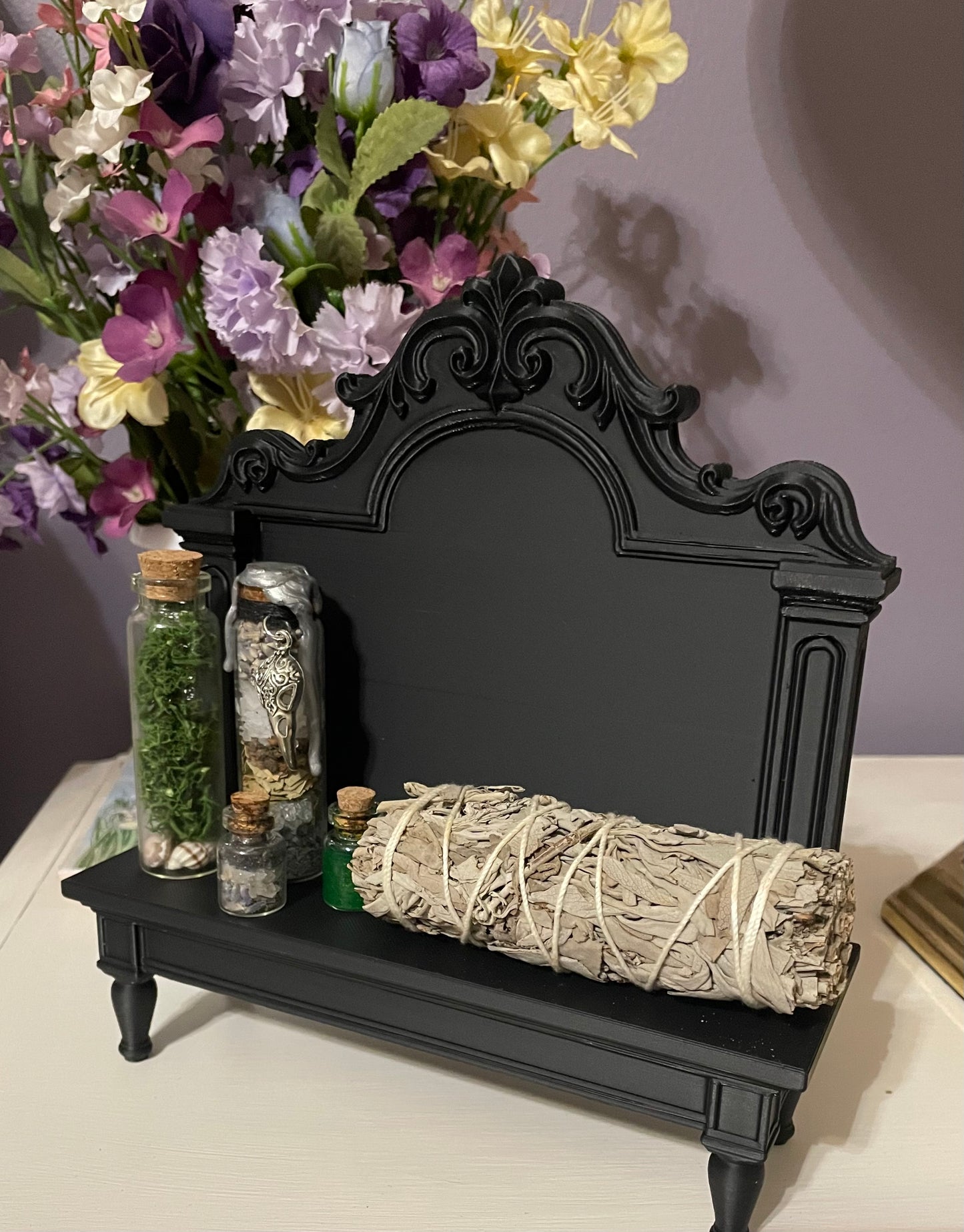 Gothic Cathedral Shelf Display – Tabletop Altar for Dark Decor & Occult Styling