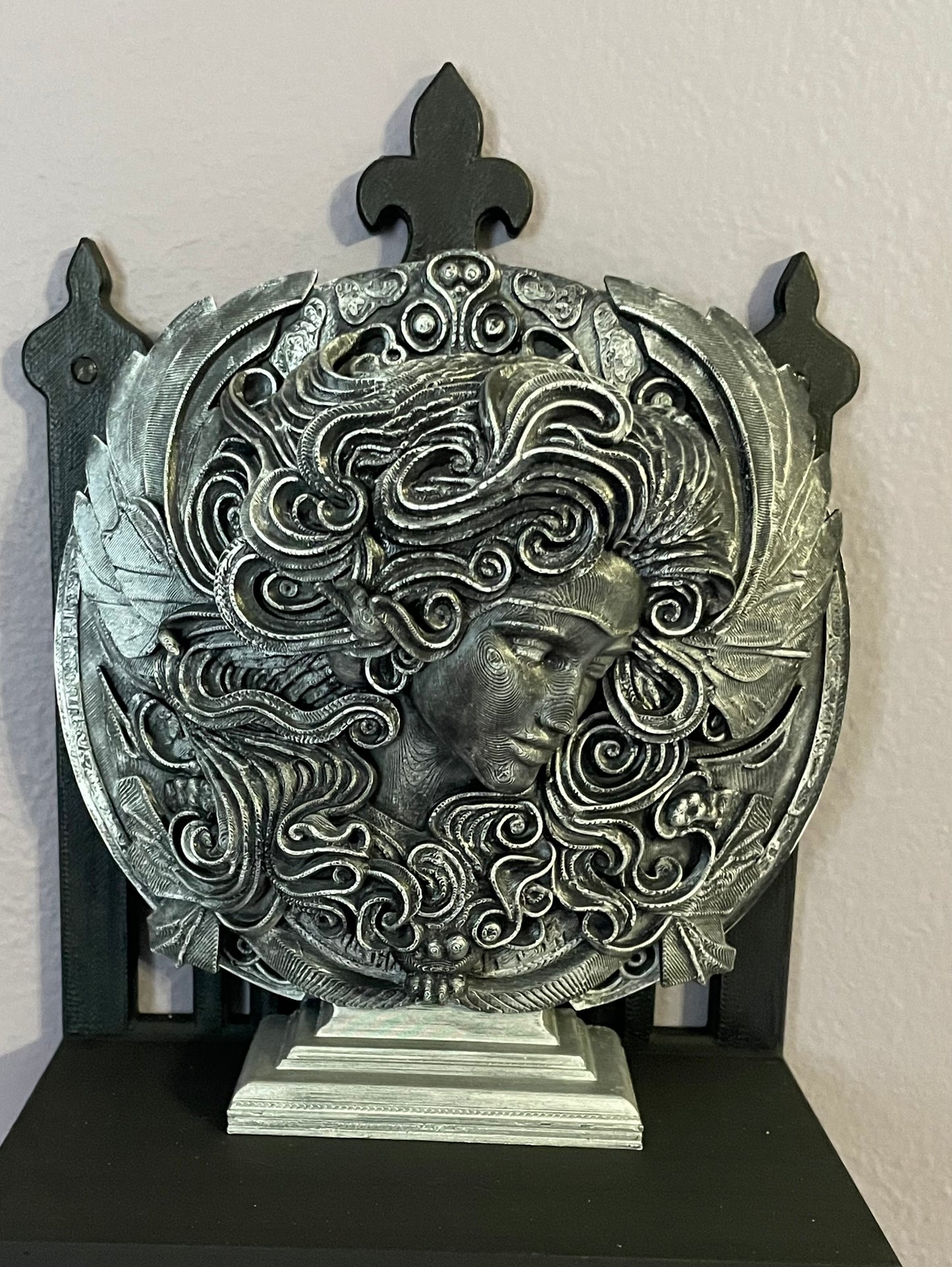 Gothic Zodiac Sign Statue: Black & Silver Astrology Home Decor