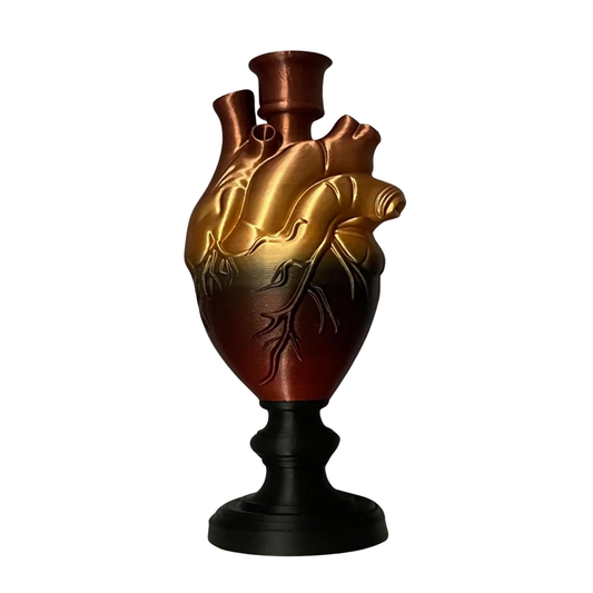 Anatomical Heart Candle Holder – Gothic Decor in Black, Gold, Burgundy & Bronze | Dark Romance Shelf Accent | Occult Home Gift
