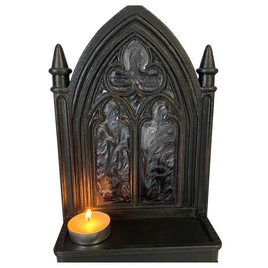Gothic Cathedral Mini Shelf – Dark Altar Display for Jewelry, Crystals, or Witchy Decor Occult Shelf
